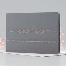  New Home Card – Grey with Rose Gold Foil