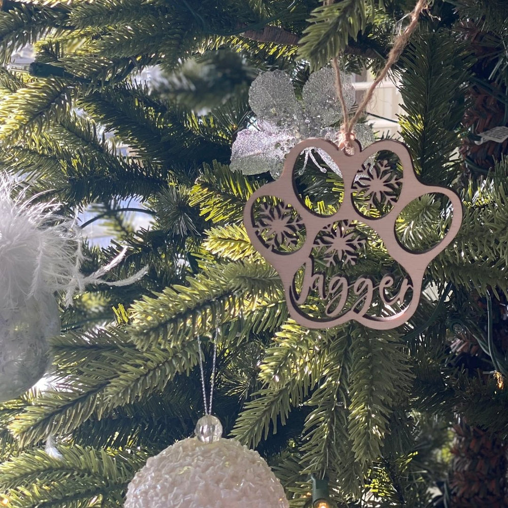 
                  
                    Wood Paw Print Ornament - The Red Door Engraving Company Inc.
                  
                