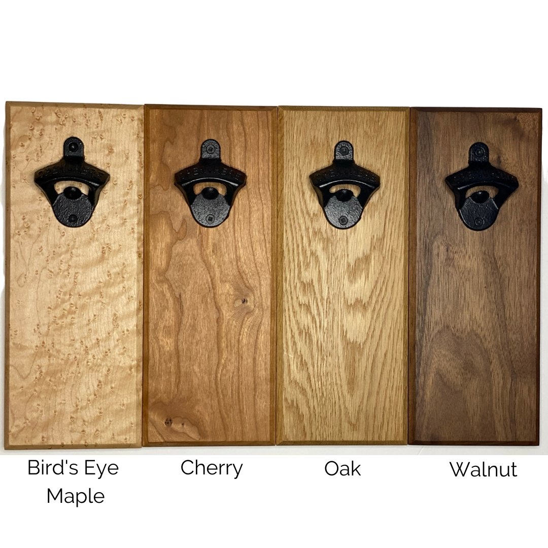 4 wood Wall Mount Beer Bottle Opener - The Red Door Engraving Company Inc.