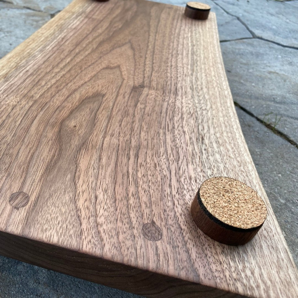 
                  
                    Walnut Live Edge Charcuterie Board - 20" with Handles and Feet - The Red Door Engraving Company Inc.
                  
                